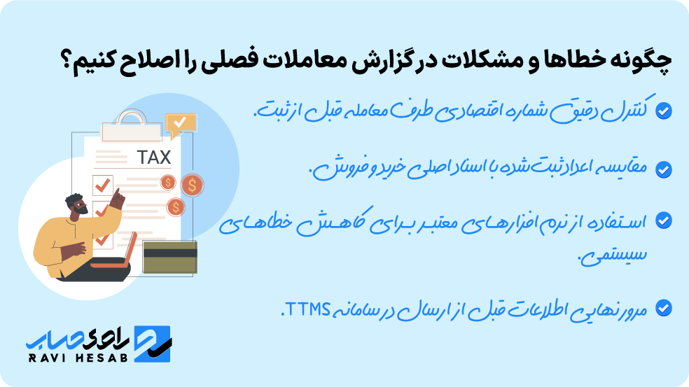  جلوگیری از خطا در گزارش معاملات فصلی
