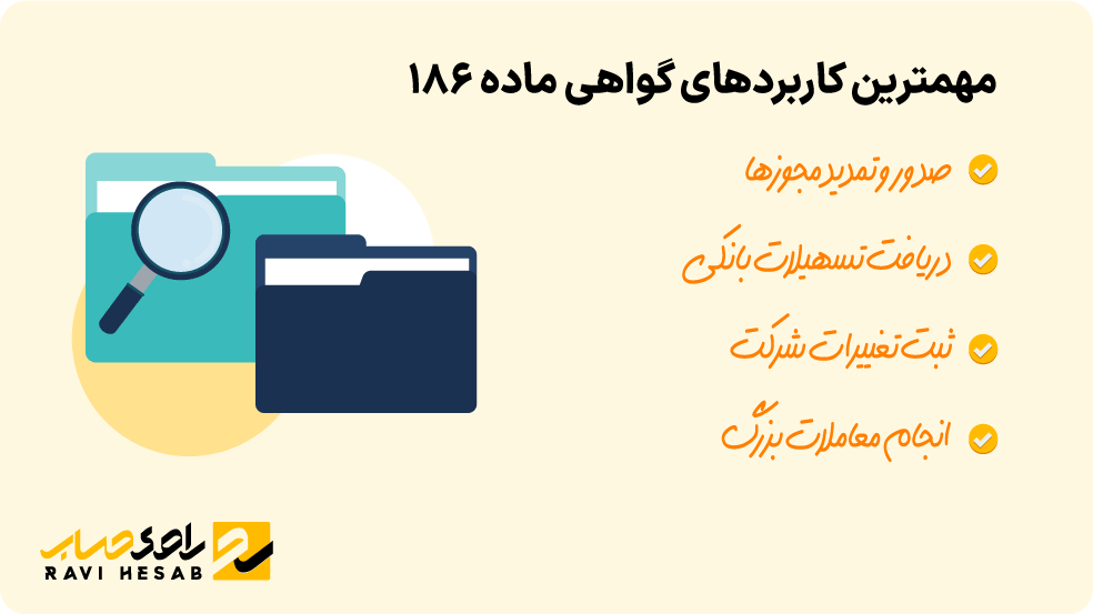 مهم‌ترین کاربردهای گواهی ماده ۱۸۶ 