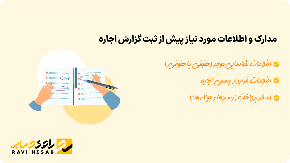 مدارک پیش نیاز ثبت هزینه اجاره در معاملات فصلی 
